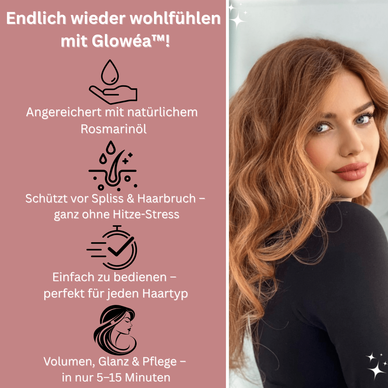 Glowéa™ – Die 3 - in - 1 Stylingbürste + GRATIS Rosmarin - Haaröl (60 ml) - Novaloom